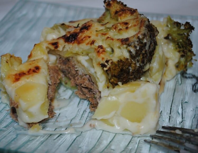 Gratin de pomme de terre et de brocoli