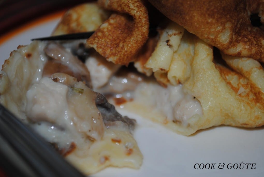 Crêpe garnit au poulet