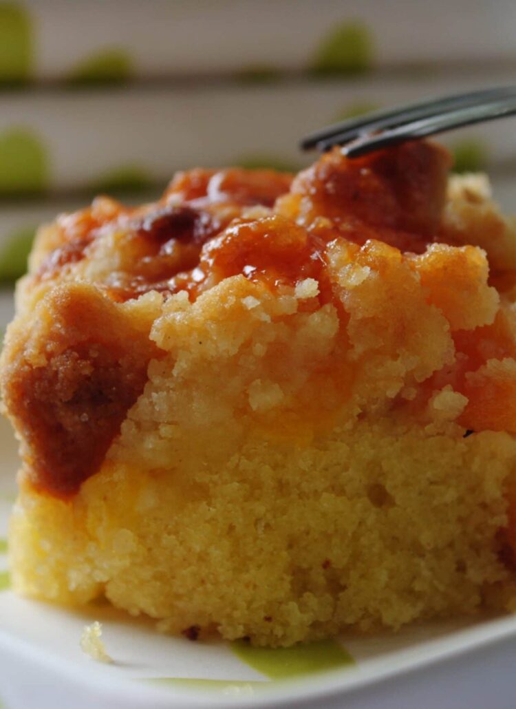 Gâteau crumble aux pêches