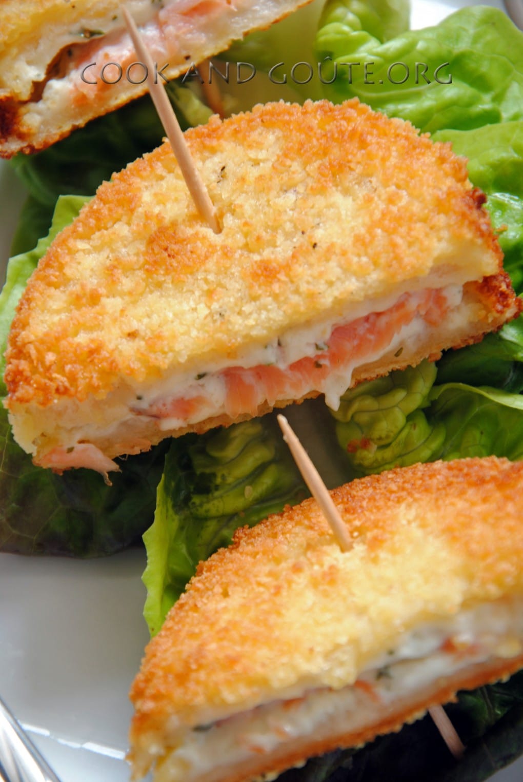 croques panés au saumon 