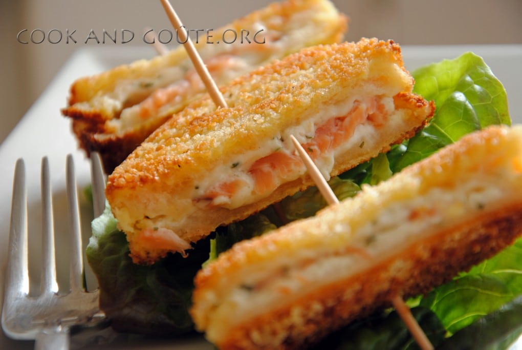 croques panés au saumon 