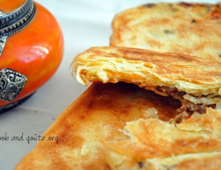 Rghaif, crêpe feuilletée, au four