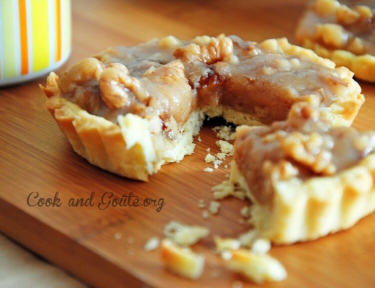 Tartelettes aux noix et caramel au beurre salé