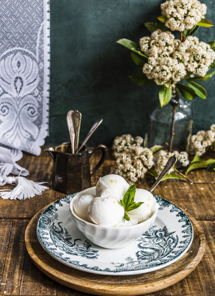 Sorbet au citron et à la menthe