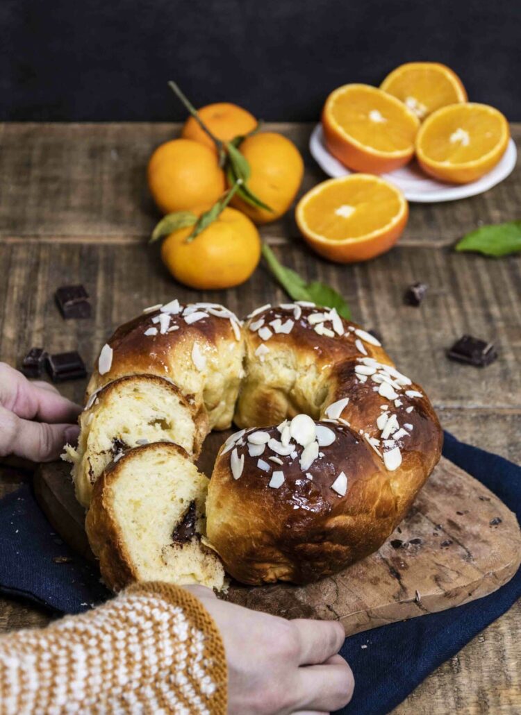 Brioche sans pétrissage à l’orange