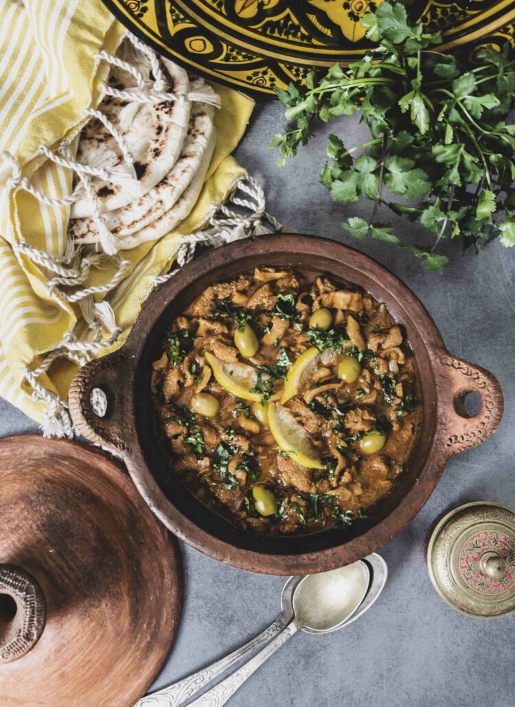 Tajine de tripes de mouton aux olives
